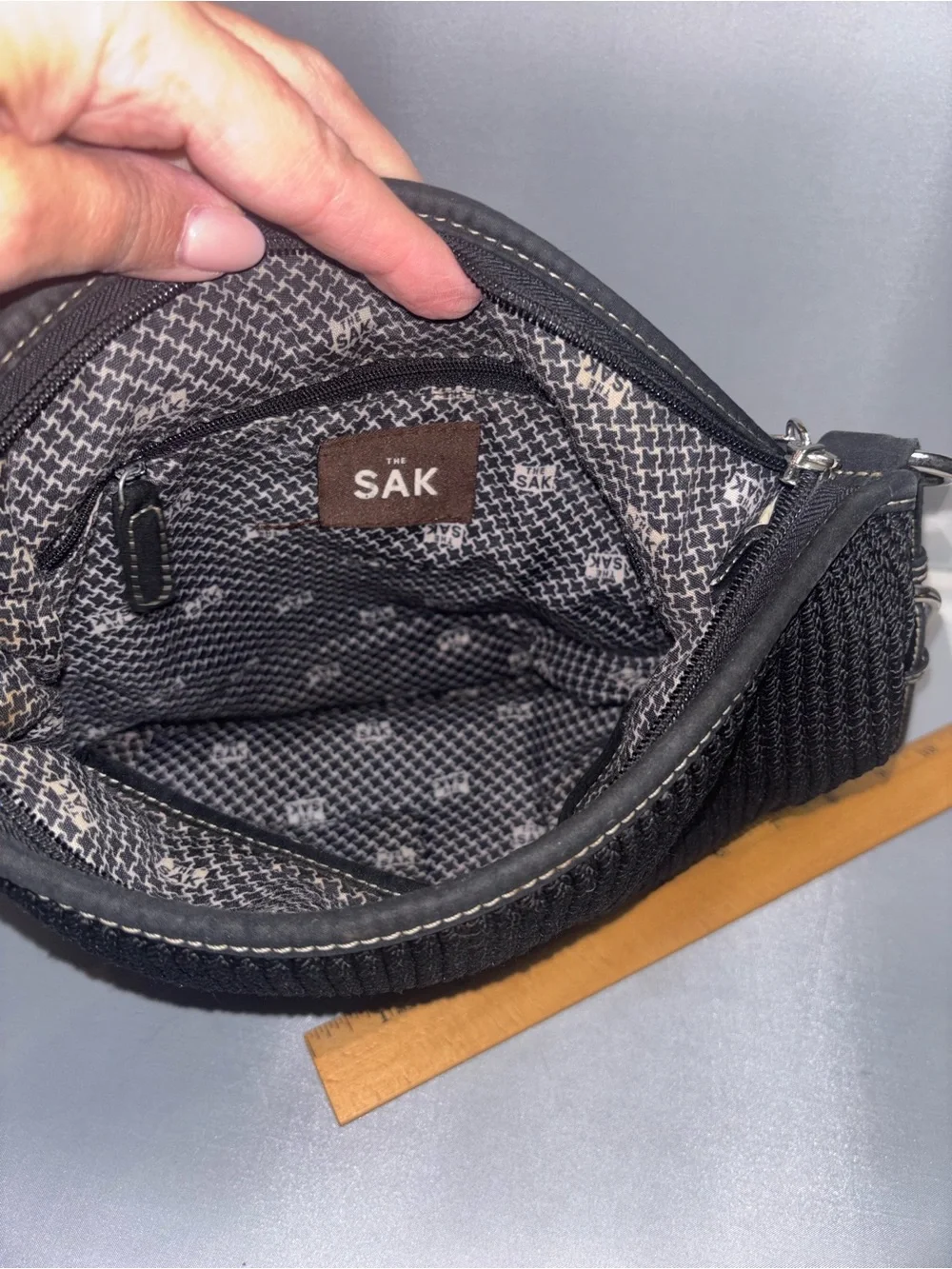 The Sak Classic Black Knit Shoulder Bag – Women